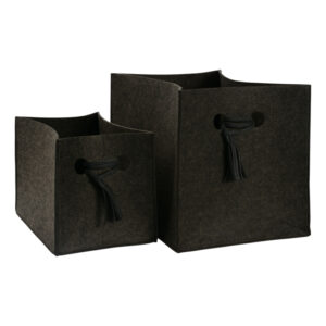 Finna Set of 2 Dark Grey Felt Tubs