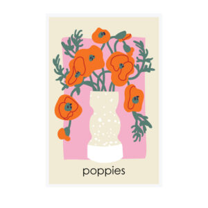 Framed art 6x90cm Abstract Poppies