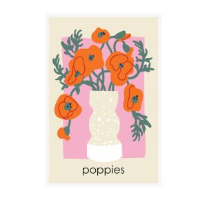 Framed art 60x90cm Abstract Poppies