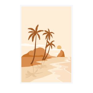 Framed Art 60x90cm Natural beach Graphic