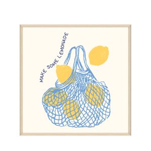 Wall Decoration 60x60cm Framed Canvas Make Some Lemonade