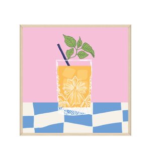 Wall Decoration 60x60cm Framed Canvas Lemonade