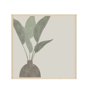 Wall Decoration 60x60cm Framed Canvas Leaves