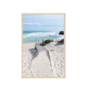 Wall Decoration 60x90cm Framed Canvas Beach Stairs