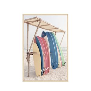 Wall Decoration 60x90cm Framed Canvas Surf Baords