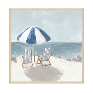 Wall Decoration 80x80cm Framed Canvas Beach Umbrella